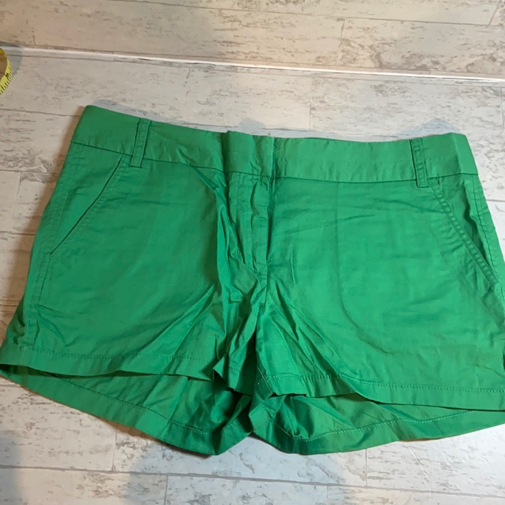 Green J crew shorts